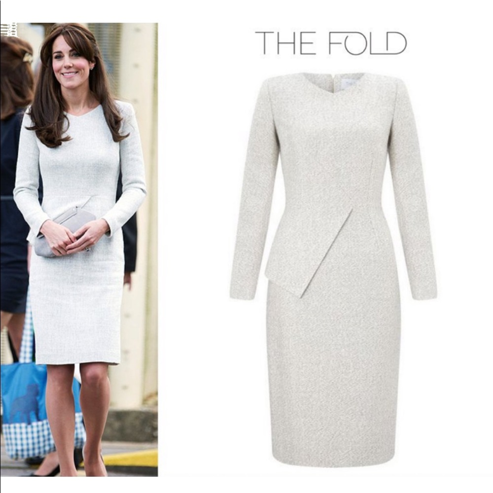 The Fold Tweed Eaton Dress US6 ASO Kate Middleton